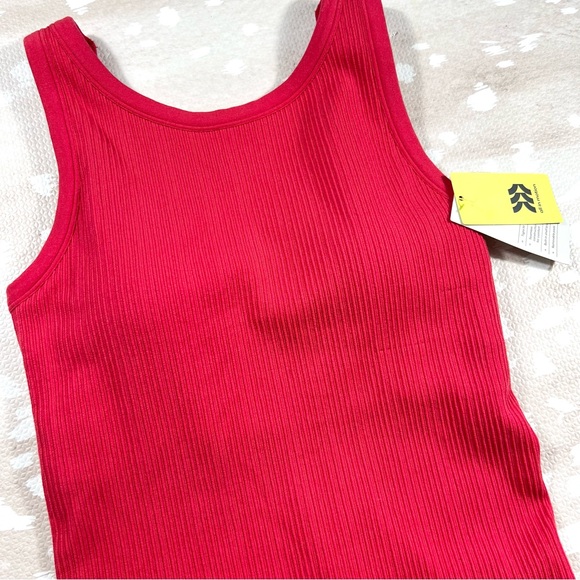 Women’s Seamless Active Red Ribbed Tank Sleeveless Dress Activewear Medium - Picture 5 of 9